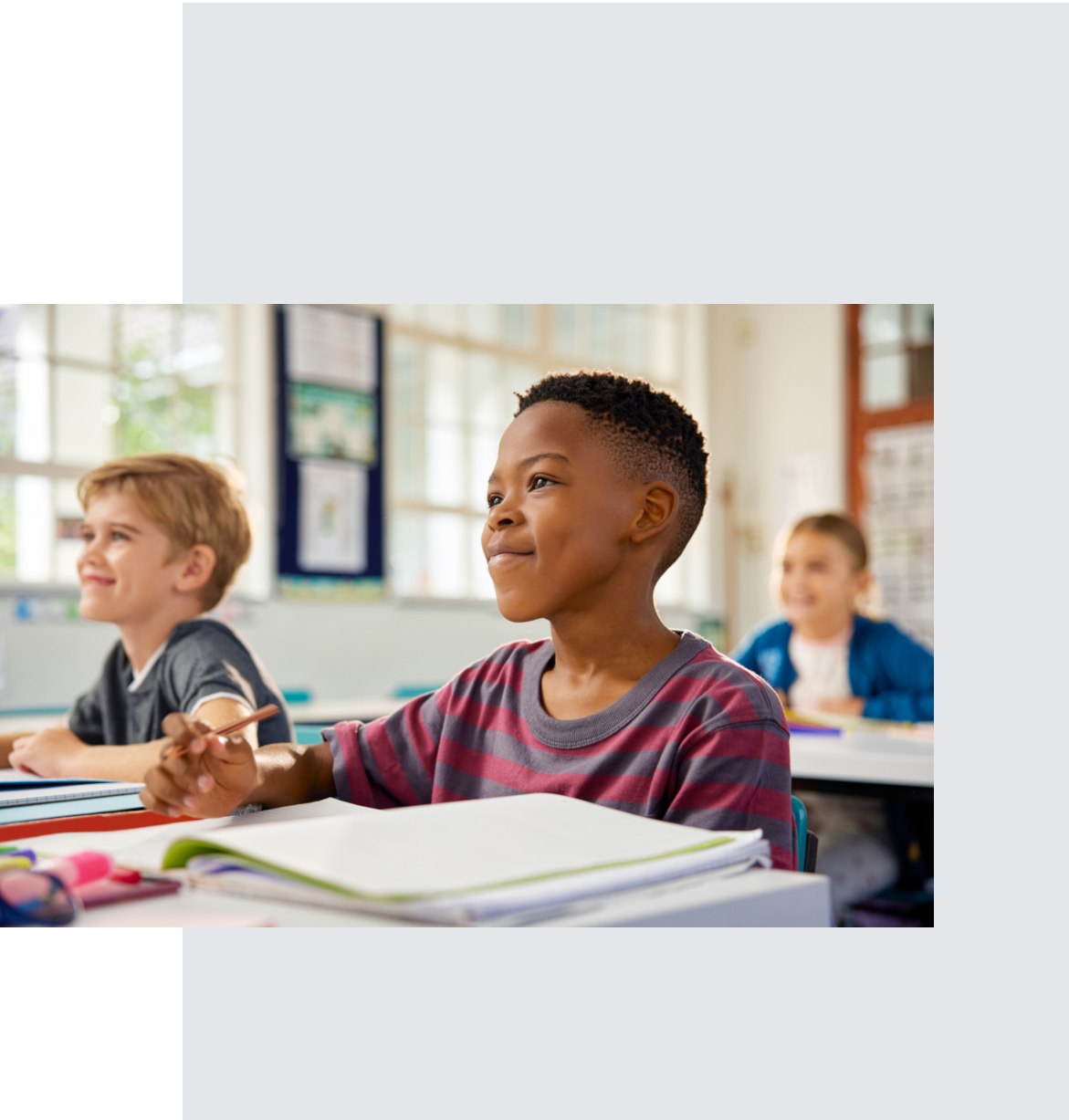 student in classroom